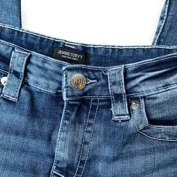 True Religion Jennie Curvy Mid Rise Capri Comfort Stretch Women’s size 28 - Picture 13 of 16